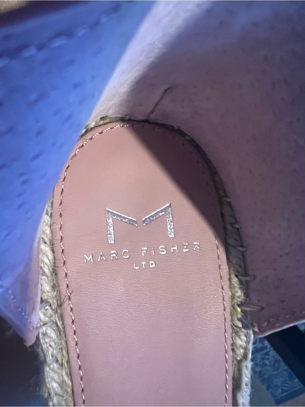 Marc Fisher Pink Leather Espadrille Slip-Ons